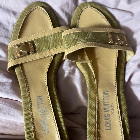 Louis Vuitton Canvas Denim Kitten Heels - Picture 1 of 5